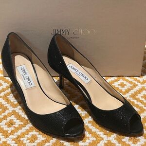 Jimmy Choo black sparkly heels. Still in box!